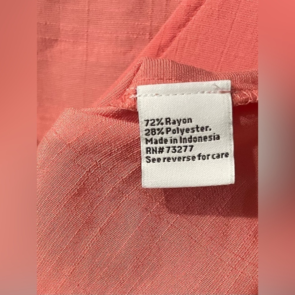 Nine West Women Pink/orange Short Sleeve Blouse L - Picture 7 of 7